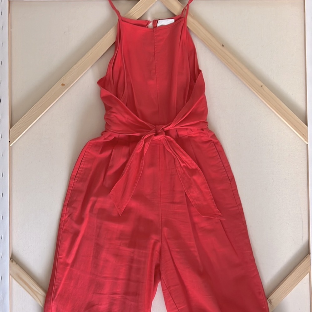 ANTHRO Greylin Cropped Wide Leg Linen Jumpsuit